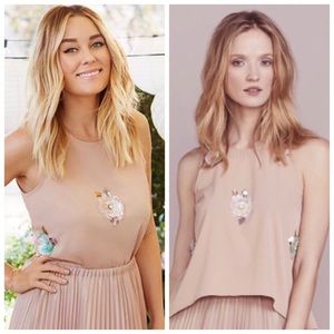 NWT Lauren Conrad Dressy Floral Paillette Tank